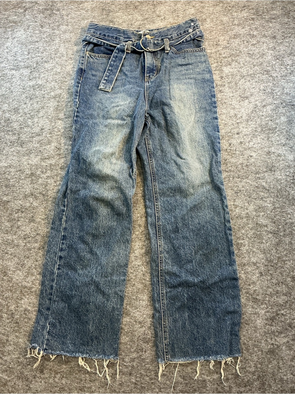 Deal High Rise Belted Denim Straight Leg Size Small
